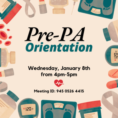 Instagram image promoting the 2025 Pre-PA Orientation.