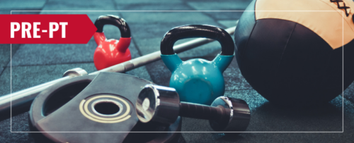 Physical Therapy banner with workout equipment