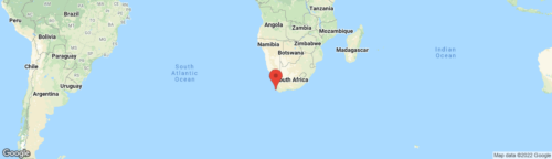 Google Map screenshot with a pin on South Africa.